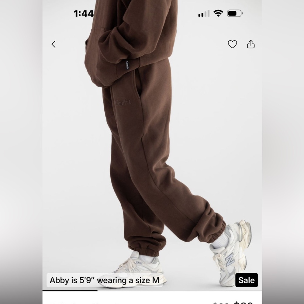 Comfrt Minimalist Sweatpants in Walnut Brown - Picture 2 of 7
